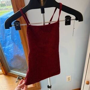 Hollister Deep Red Smocked Camisole